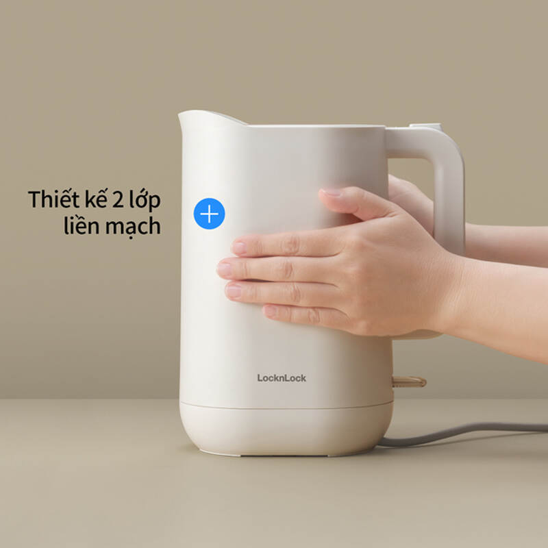 Ấm đun siêu tốc giảm âm LocknLock Silent electric kettle 1.2L- Màu trắng EJK216WHT, , large image number null